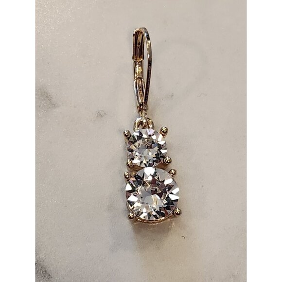 Dana Buchman Gold Tone Drop Earrings With Swarovski Elements - Picture 5 of 6